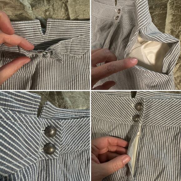 Cynthia Steffe Knee length Straight Ruffled New Prep Stripe Vintage Skirt Size 6 - Picture 8 of 12